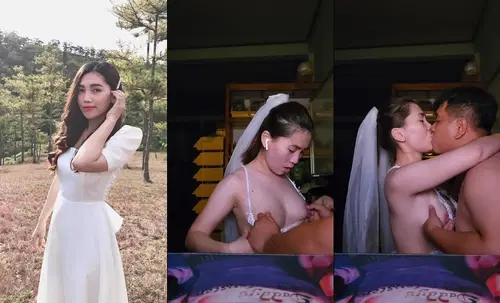 Hôm nay em mặc nguyên bộ cô dâu dâm đãng chờ anh làm chú rể phá nát - sex clip